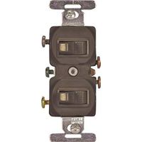 Eaton Wiring Devices 271B-BOX Combination Toggle Switch, 15A, 120/277V, Screw Terminal, Brown