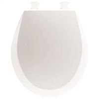 Bemis Round Molded Wood Toilet Seat, White, Twist Hinge (Model 44EC-000)