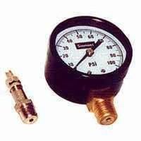 Simmons Pressure Gauge, 1/4" MPT Connection, 2" Dial, Steel Case, 0-200 lb, Lower Connection