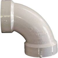 Canplas 3" PVC Sanitary Pipe Elbow, 90° Angle, Hub, White (Model: 192253L)