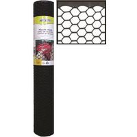 Tenax Poultry Fence, 25 ft L x 3 ft W, Hexagonal Mesh, 3/4 x 3/4 in, Plastic, Black