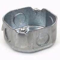 Raco 3RB Series 3RB-50 Outlet Box with Extension Ring, 1-Gang, 5 Knockout, Steel, Gray, Galvanized