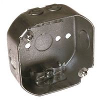 Raco 146 Octagonal Box, 4 in OAW, 1-1/2 in OAD, 4 in OAH, 1-Gang, 3 Knockout, Gray