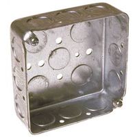 Raco D4SB-50 Switch Box, 2-Gang, 16 Knockout, 1/2 In Knockout, Steel, Gray, Galvanized 4x1-1/2D