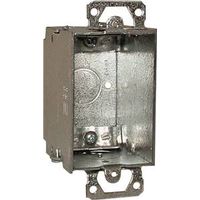 Raco 519 Switch Box, 1-Gang, 5 Knockout, 1/2 in Knockout, Steel, Gray, Galvanized 3x2-1/2D