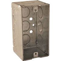 Raco 8670 Welded Handy Box, 1-Gang, 11 Knockout, Galvanized Steel, Gray 4"x2-1/8" D
