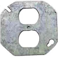 Raco 731 Electrical Box Cover, 3.63 in W, Octagonal, 1-Gang, Steel, Galvanized 4" DPLX OCT Cover