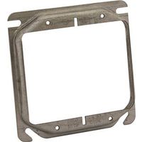 Raco 8778 Box Cover, 4" Square, 2-Gang, Steel, Gray, Galvanized, 1/2" Rise