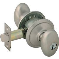 Schlage Siena Series Entry Knob, Satin Nickel, Metal, C Keyway, Residential, Grade 2 (F51A V SIE619)
