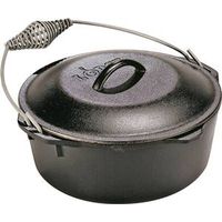 Lodge L10DO3 Dutch Oven, 7 Qt Capacity, Cast Iron, Black, Spiral-Grip Handle