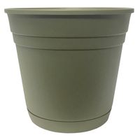 Green Planter with Saucer, 12 Inch