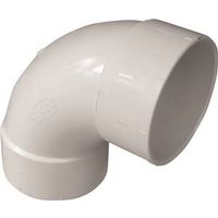 IPEX 3" PVC Sewer Long Turn Sweep Elbow, 90-Degree Angle, Hub, White (414163BC)