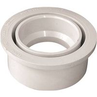 Canplas Reducing Pipe Bushing, 3" x 2", Spigot x Hub, PVC, White (Model: 192754)