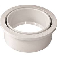 IPEX 4" x 3" Flush Reducing Pipe Bushing, Spigot x Hub, PVC, White, SCH 40