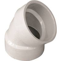 B&K 05886H PVC Pipe Elbow, 2" Hub, 45° Angle, Schedule 40