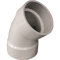Genova 4-Inch PVC Sanitary Pipe Elbow, 45-Degree Angle, Hub, White (192504)