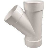 Canplas 4" PVC Hub Pipe Wye, White, Schedule 40 (192304L)