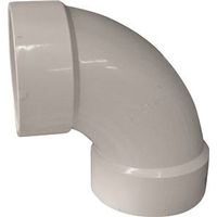 Canplas 4" PVC Sanitary Pipe Elbow, 90-Degree Angle, Hub, White (192254L)