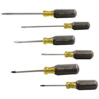 STANLEY 66-565 Screwdriver Set, Steel, Black Oxide/Chrome, 6PC Contractor Screw Set