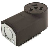 Eaton Cooper Wiring 125 Power Receptacle, 3-Pole, 125/250 V, 30 A, NEMA 10-30R, Black Surf Outlet