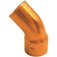Elkhart Products 31202 Copper Street Pipe Elbow, 3/4 in, Sweat x FTG, 45° Angle