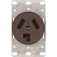 Eaton Cooper Wiring 38B-BOX Power Receptacle, 3-Pole, 125/250V, 30A, NEMA 10-30R, Brown