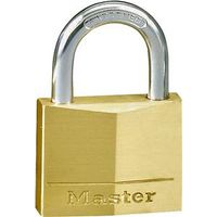 Master Lock Padlock, Keyed Different, 3/16" Dia Steel Shackle, Solid Brass Body, 1-3/16" W (130D)