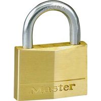 Master Lock Padlock, Keyed Differently, 9/32" Diameter Steel Shackle, Solid Brass Body, 2" Wide