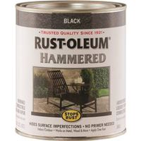 Rust-Oleum 7215502 Hammered Enamel Paint, Black, 1 Qt Can, 75 to 150 Sq-Ft Coverage Area