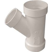 Canplas PVC Reducing Wye Pipe Fitting, 4" x 4" x 3", Hub, White, SCH 40 (192327L)