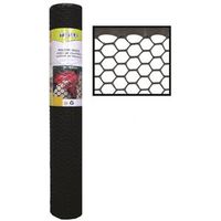 Tenax Poultry Fence, 50 ft L x 4 ft W, 3/4 x 3/4 in Mesh, Plastic, Black