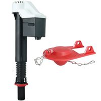 Korky QuietFill Series Fill Valve and Premium Flapper Kit, Plastic Body, Black/White, Anti-Siphon