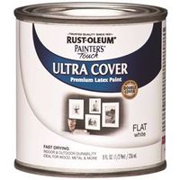 Rust-Oleum 1990730 Enamel Paint, Water, Flat, White, 0.5 Pt, 120 Sq-Ft Coverage Area