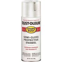 Rust-Oleum Rust Preventative Spray Paint, Semi-Gloss, White, 12 oz Can