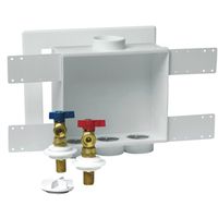 Oatey Quadtro Washing Machine Outlet Box, 1/2" Connection, Brass/Polystyrene (38529)