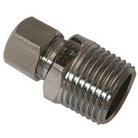 Plumb Pak PP74PCLF Straight Adapter, 1/2 x 3/8 in, MIP x Compression, Brass, Chrome