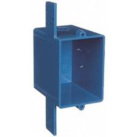 Carlon A58381D-CAR Outlet Box, 1-Gang, 3 Knockout, PVC, Blue, Bracket Mounting 1G Quick Conn SWT Box