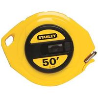 STANLEY 34-103 Measuring Tape, 50 ft L Blade, 3/8 in W Blade, Steel Blade, Yellow Case