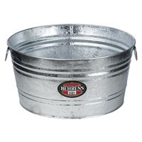 Behrens 2 Wash Tub, 15 Gal Capacity, Steel, 13-1/4 Gal Galv RND Tub