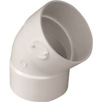 Canplas 4" PVC Pipe Elbow, 45° Hub, White (Model 414184BC)
