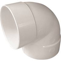 Canplas 4" PVC Short Turn Pipe Elbow, 90° Angle, Hub, White (414154BC)