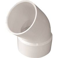 Canplas 4" PVC Street Pipe Elbow, Spigot x Hub, 45° Angle, White (414194BC)