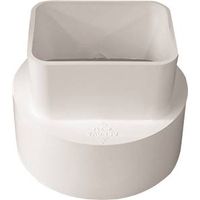 Canplas Sewer Downspout Adapter, 2" x 3" x 4" Connection, Hub, PVC, White