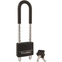 Master Lock Padlock, Keyed Different, Adjustable Shackle, 5/16" Diameter, Brass Body, 2" Wide