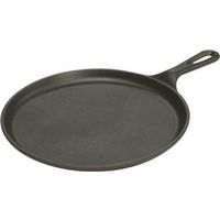Lodge L9OG3 Preseason Griddle, 10-1/2 in Dia, Iron, Black, Round
