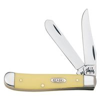 Case 00029 Folding Pocket Knife, 2-3/4 in Spey L Blade, Vanadium Steel, Yellow Handle