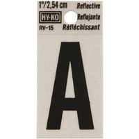 1" Black Reflective Letter A