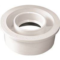 Canplas Reducing Pipe Bushing, 4" x 2", Spigot x Hub, PVC, White