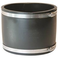 Fernco Flexible Coupling, 6 in, PVC, Black, 4.3 psi Pressure