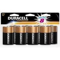 Duracell D Alkaline Battery, 1.5V, Manganese Dioxide, 8PK